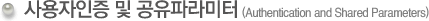 사용자인증 및 공유파라미터(Authentication and Shared Parameters)